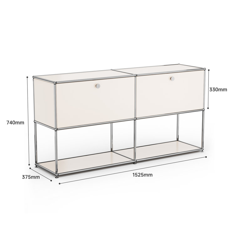 The Twillery Co.® Woen 60'' Wide 2 - Shelf Storage Cabinet